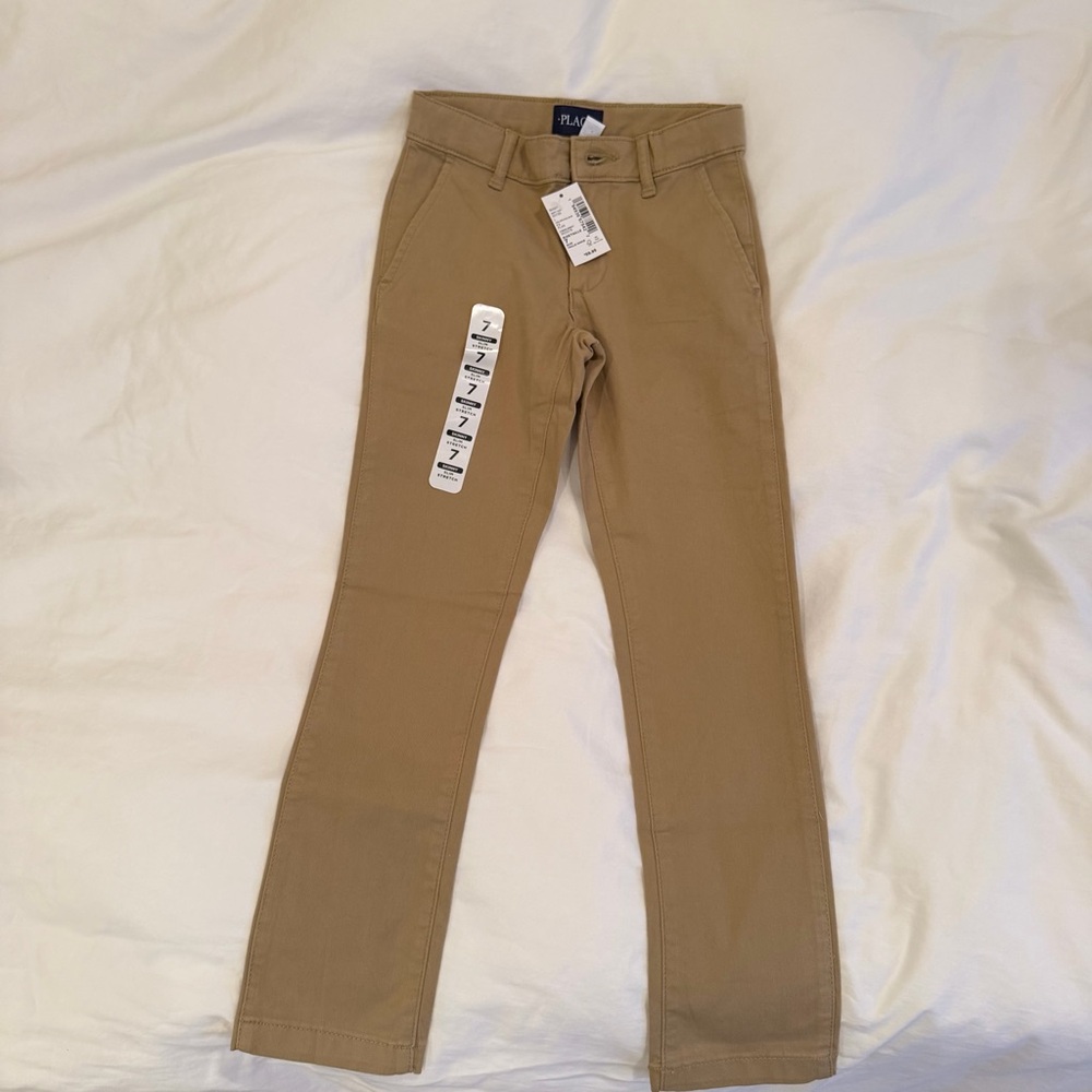 Pack of 2! The Children's Place Tan Slim Stretch Khakis - 2 Pairs size 7